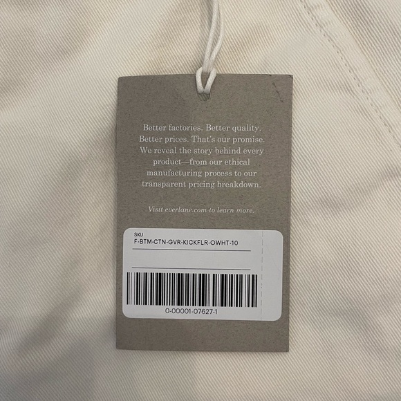 Everlane The Organic Kick Flare Pant Size 10 in Bone NWT - Picture 5 of 7